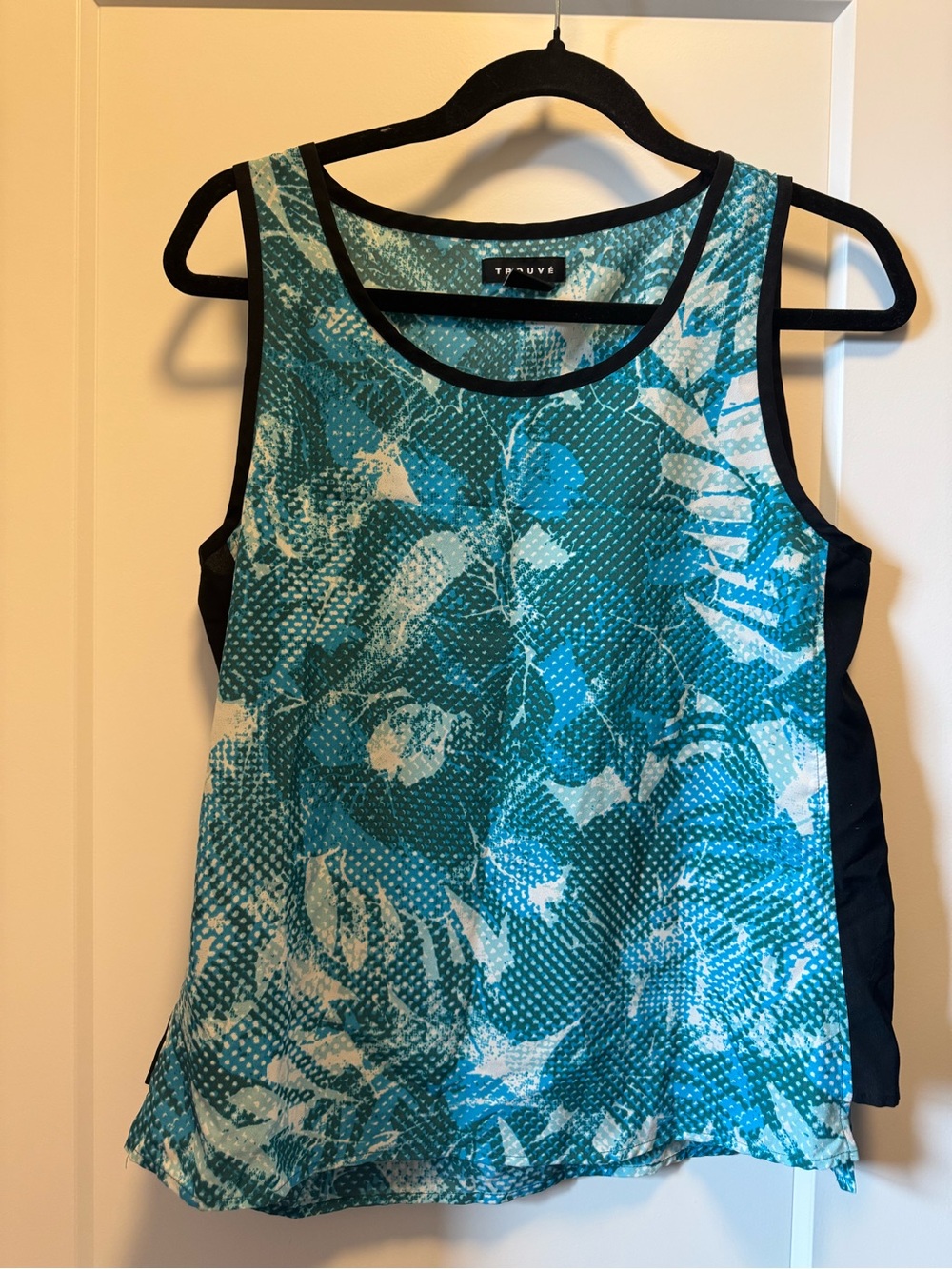 Teal Floral Print Sleeveless Top